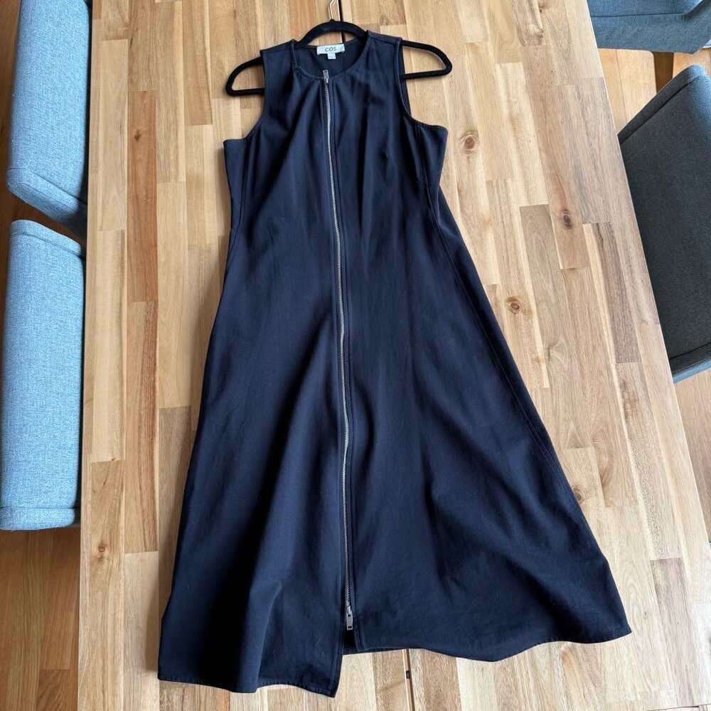 COS Flared Zip-Up Midi Dress